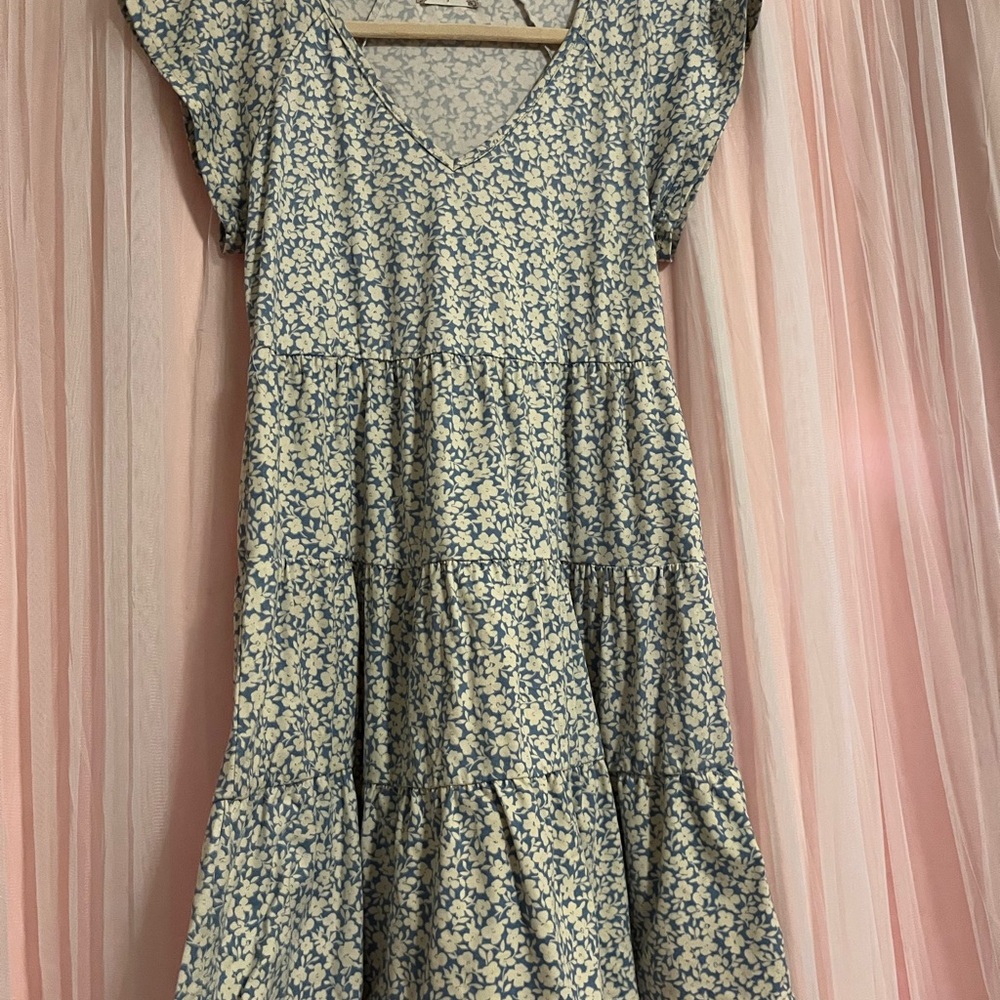 Altar'd State Blue and Cream Floral Kids Dress